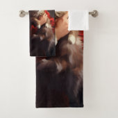 Turkse Angora Kat Sinterklaas Feestelijke Kerstmis Bad Handdoek (Insitu)
