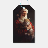 Turkse Angora Kat Sinterklaas Feestelijke Kerstmis Cadeaulabel (Achterkant)