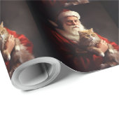 Turkse Angora Kat Sinterklaas Feestelijke Kerstmis Cadeaupapier (Rol Hoek)