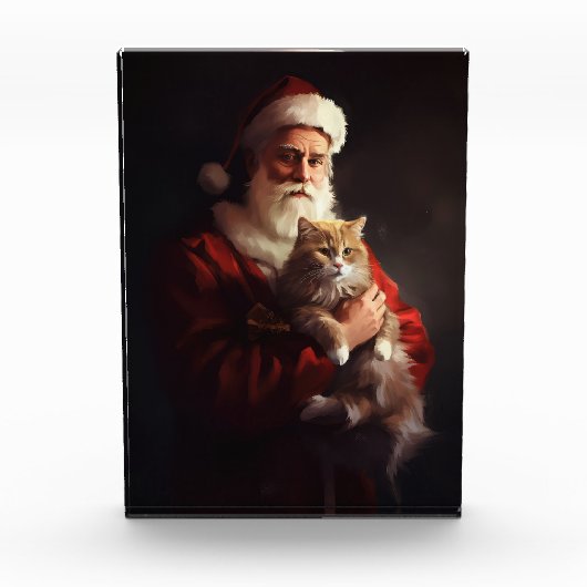 Turkse Angora Kat Sinterklaas Feestelijke Kerstmis Fotoblokken (Voorkant)