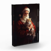 Turkse Angora Kat Sinterklaas Feestelijke Kerstmis Fotoblokken (Links)