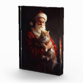 Turkse Angora Kat Sinterklaas Feestelijke Kerstmis Fotoblokken (Rechts)