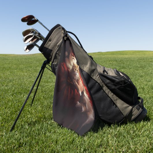 Turkse Angora Kat Sinterklaas Feestelijke Kerstmis Golfhanddoek (Groen)