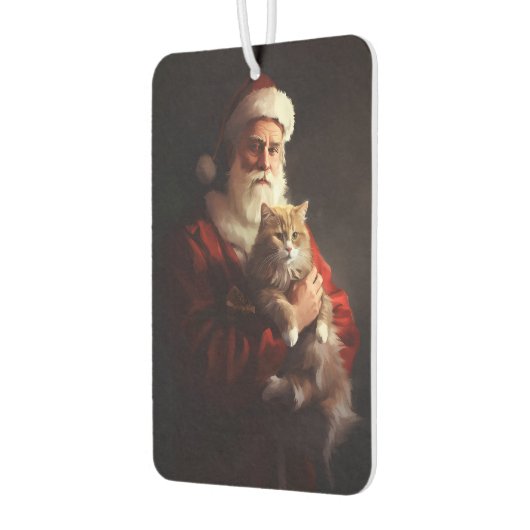 Turkse Angora Kat Sinterklaas Feestelijke Kerstmis Luchtverfrisser (Links)