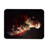 Turkse Angora Kat Sinterklaas Feestelijke Kerstmis Magneet (Horizontaal)