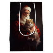 Turkse Angora Kat Sinterklaas Feestelijke Kerstmis Medium Cadeauzakje (Achterkant)