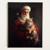 Turkse Angora Kat Sinterklaas Feestelijke Kerstmis Planner (Voorkant)