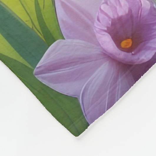 Turkse Angora Kat Spring Bloemen Schilderen Fleece Deken (Hoek)