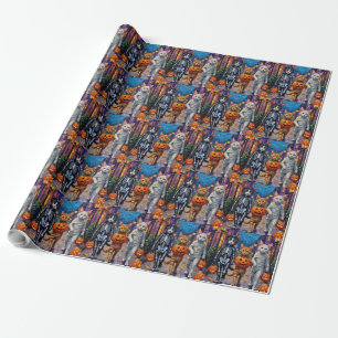 Turkse Angora Katten In Halloween Kostuums Cadeaupapier