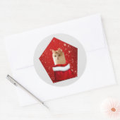 Turkse angora kerststickers ronde sticker (Envelop)