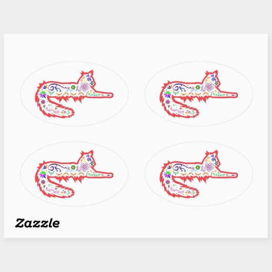 Turkse Angora-Sticker Ovale Sticker (Vel)