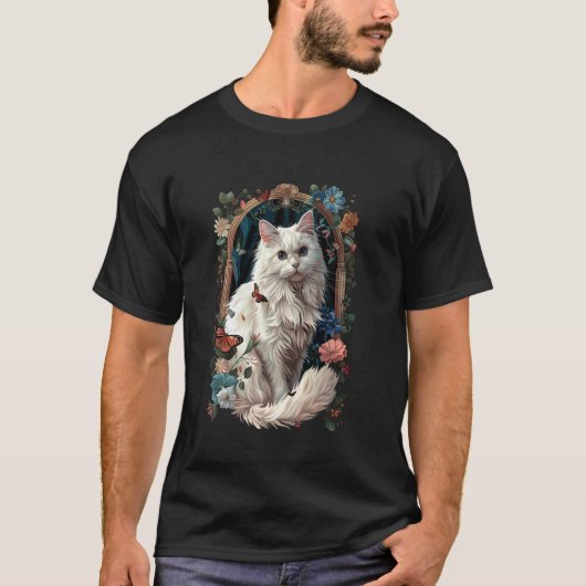 Turkse angorakat bloem t-shirt (Voorkant)