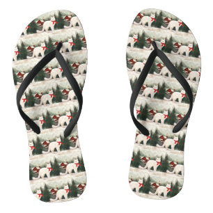 Turkse Angorakat in Sneeuw Kerstmis Teenslippers