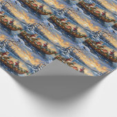 Turkse Angorakat Kerstboot Vakantie Cadeaupapier (Hoek)