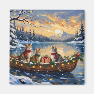Turkse Angorakat Kerstboot Vakantie Magneet