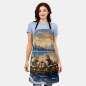 Turkse Angorakat Kerstboot Vakantie Schort (Gedragen)