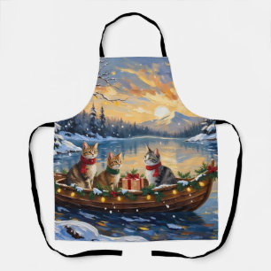 Turkse Angorakat Kerstboot Vakantie Schort