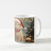 Turkse Angorakat Kerstmis Oude Strand Koffiemok (Voorkant rechts)