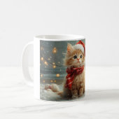 Turkse Angorakat Kerstmis Oude Strand Koffiemok (Voorkant links)