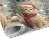 Turkse Angorakat Kerstmis Vintage Strand Cadeaupapier (Rol Hoek)