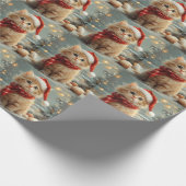 Turkse Angorakat Kerstmis Vintage Strand Cadeaupapier (Hoek)