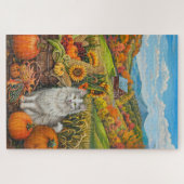 Turkse Angorakat Oogst Dankdag Legpuzzel (Horizontaal)