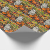 Turkse Angorakat Oogstfeest Dankbaarheid Cadeaupapier (Hoek)