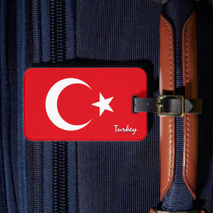 Turkse Bagagelabel, patriottische Turkse vlag Bagagelabel