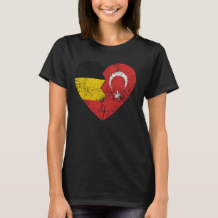 Turkse Belgische Vlag Hart België Turkije Vlaggen T-shirt