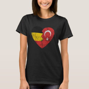 Turkse Belgische Vlag Hart België Turkije Vlaggen T-shirt