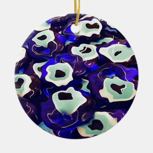 Turkse Boncuk Eye Shaped Amulet Bizarre Art Keramisch Ornament (Voorkant)