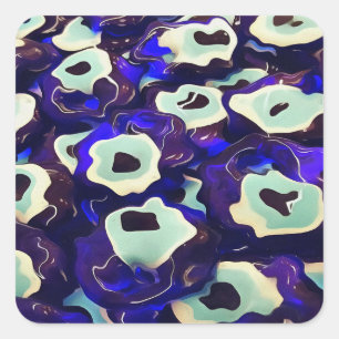 Turkse Boncuk Eye Shaped Amulet Bizarre Art Vierkante Sticker