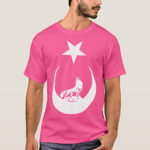 Turkse Bozkurt Grijze Wolf Vlag T-shirt