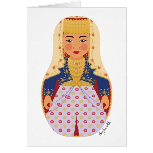 Turkse bruid Matryoshka kaart (Voorkant)