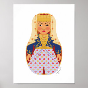 Turkse bruid Matryoshka Poster