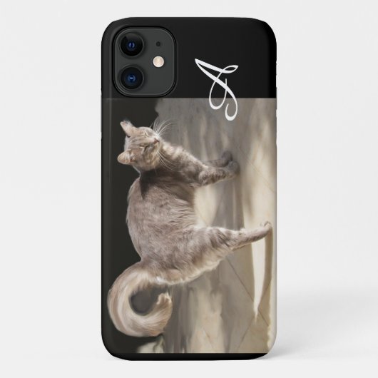 TURKSE CAT MONOGRAM Case-Mate iPhone CASE (Achterkant)