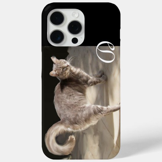 TURKSE CAT MONOGRAM Case-Mate iPhone CASE (Achterkant)