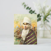 Turkse dame in traditioneel kostuum briefkaart (Staand voorkant)