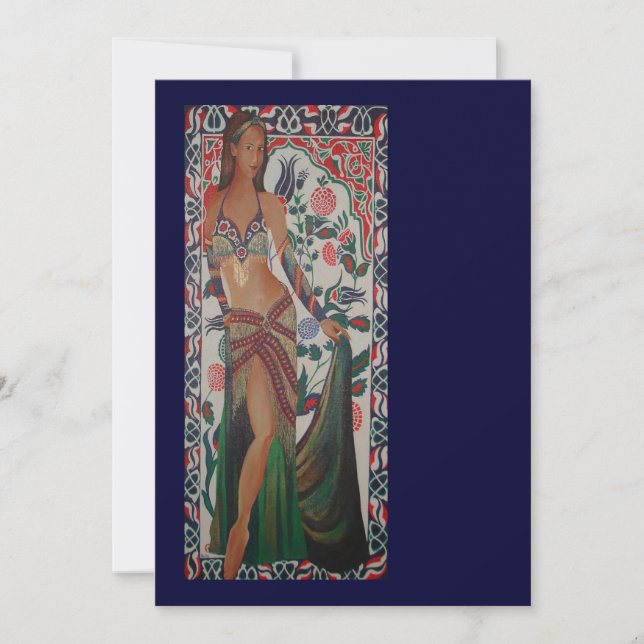 Turkse danser met traditionele kunstachtergrond (Voorkant)