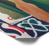 Turkse danser met traditionele kunstachtergrond poster (Hoek)