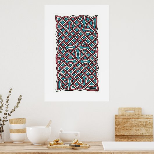 Turkse Delight Knot (verticaal) Poster (Keuken)