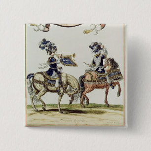 Turkse drummer en trompeter vierkante button 5,1 cm