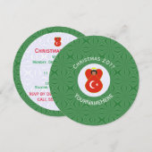 Turkse Engel Vlag Kerst Rond Kaart (Voorkant / Achterkant)