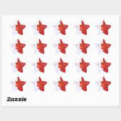 Turkse engel vlag op rood en wit Persoonlijk gemaa Ster Sticker (Vel)