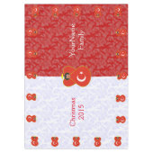 Turkse engelenvlag op rood en wit gepersonaliseerd tafelkleed (Voorkant)