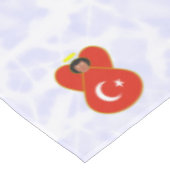 Turkse engelenvlag op rood en wit gepersonaliseerd tafelkleed (Gekanteld)