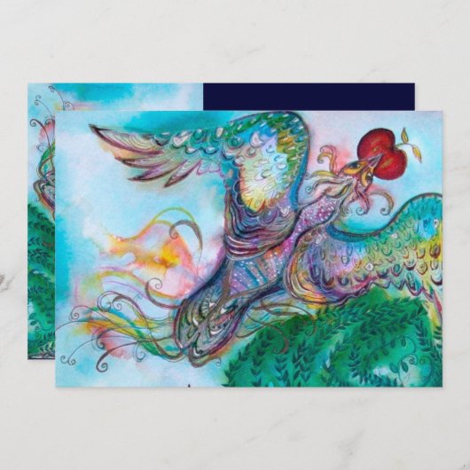 TURKSE FAIRY TALE / FOENIX MET APPEL , blauw Aankondiging (Voorkant / Achterkant)