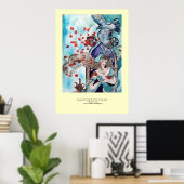 TURKSE FAIRY TALE / PRINCESS, RODE ROSEN EN HAWK POSTER (Thuiskantoor)