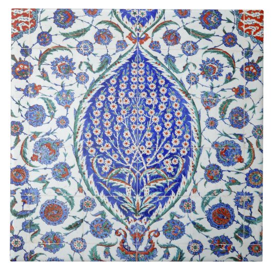 Turkse florale tegels tegeltje (Voorkant)