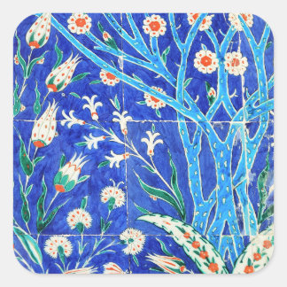 Turkse florale tegels vierkante sticker
